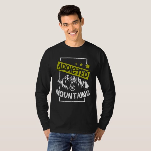 Addicted to mountains hiking tシャツ (正面フル)