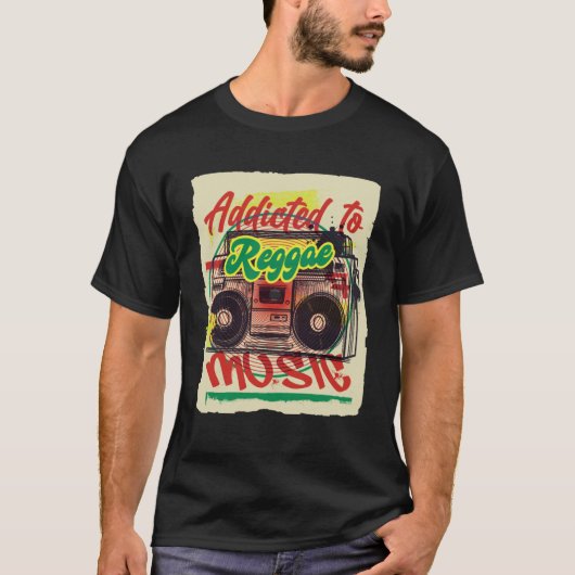 Addicted to Reggae Music Rastafari Religion Rastaf Tシャツ (正面)