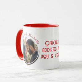 Addicted To You & Coffee Quote Round Shape Photo マグカップ
