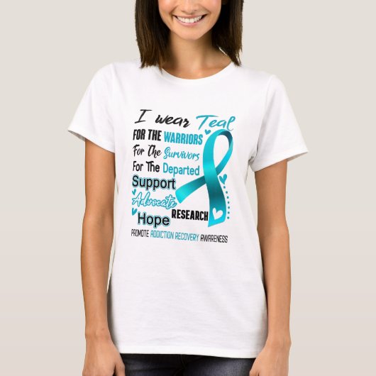 Addiction Recovery Awareness Month Ribbon Gifts Tシャツ (正面)