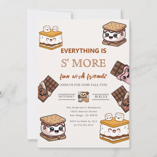 adding S'more to Love marshmallow Baby Shower 招待状 (正面)