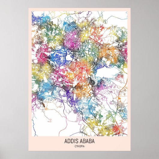 Addis Ababa Ethiopia City Map ポスター (正面)
