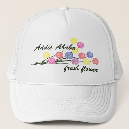 Addis Ababa Fresh Flower – Colorful Floral Art キャップ (正面)