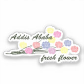 Addis Ababa Fresh Flower – Colorful Floral Art シール (正面)