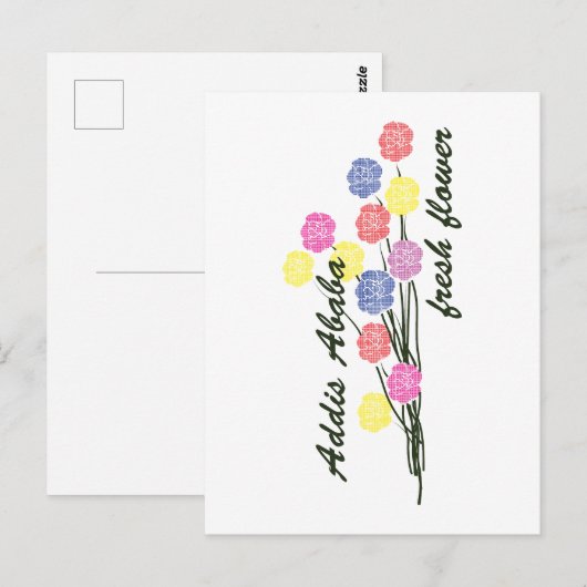 Addis Ababa Fresh Flower – Colorful Floral Art ポストカード (正面/裏面)