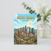 Addis Ababa Skyline Ethiopia ポストカード (スタンド正面)