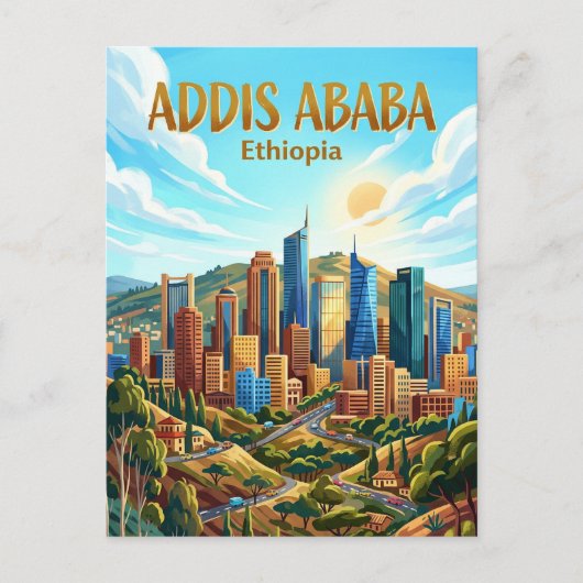 Addis Ababa Skyline Ethiopia ポストカード (正面)