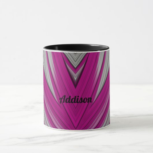 ADDISON ~ ザニー3D ~ ピンクとグレー マグカップ (中央)