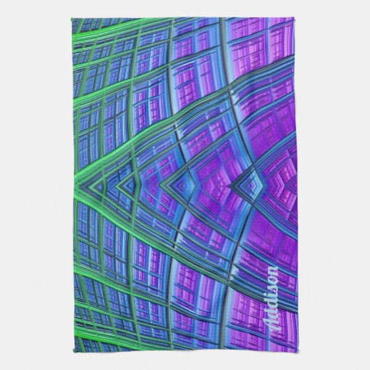 ADDISON ~ Purple Green Blue ~ ORIGINAL Kitchen  キッチンタオル (縦)