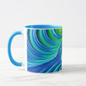 ADDISON to Zany 3D Fractal to Blue Green Mug マグカップ (左)
