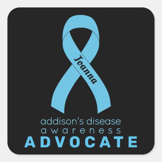 Addison's Disease Advocate Black Squareステッカー スクエアシール (正面)
