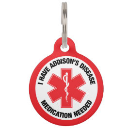 Addison's Disease Medical Alert Pet Tag ペット ネームタグ