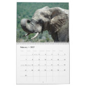 Addoのカレンダーのアフリカゾウ カレンダー (2月 2027)