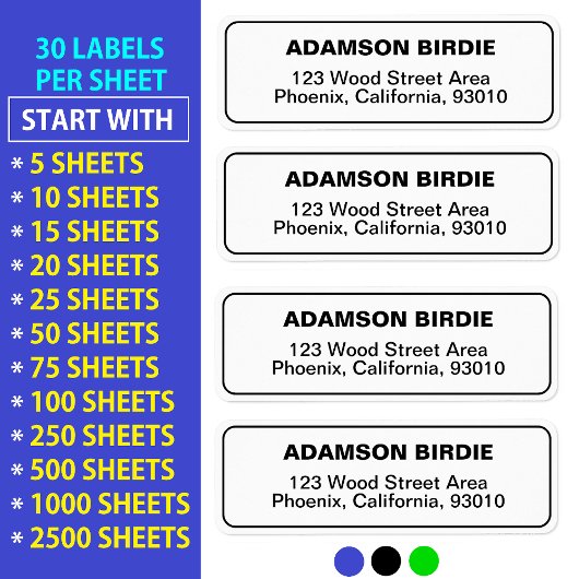 Addressエレガント Stickers for Mail (White Labels) ラベル