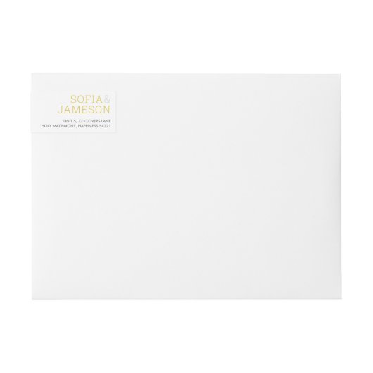 ADDRESSミニマルシンプルモダン型マスタード黄色 ラップアラウンドラベル (正面)