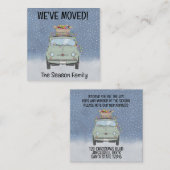 Address Announcement Fiat 500 with Christmas light エンクロージャーカード (正面/裏面)