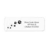 Address Labels Cat Dog Paws Black ラベル (正面)