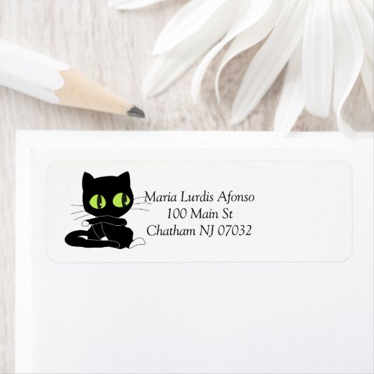 Address Labels Cats Black ラベル (インサイチュ)
