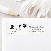 Address Labels Cats Black Paws ラベル (インサイチュ)