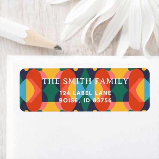 Address labels colorful geometric seamless pattern ラベル (インサイチュ)