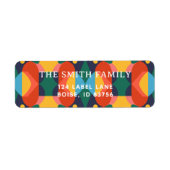 Address labels colorful geometric seamless pattern ラベル (正面)