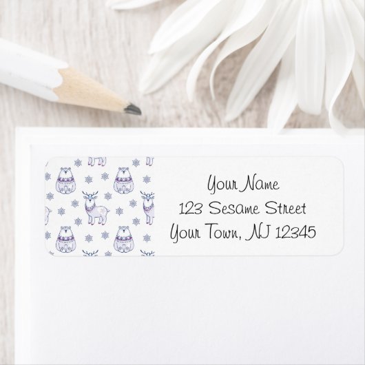 Address Labels with Polar Bears & Reindeers ラベル (インサイチュ)