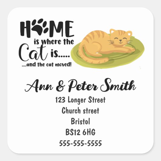 Address return homeの変更 スクエアシール (正面)