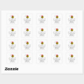 Address return label cute beeの変更 スクエアシール (シート)