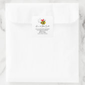Address return label cute beeの変更 スクエアシール (バッグ)