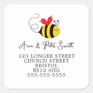 Address return label cute beeの変更 スクエアシール