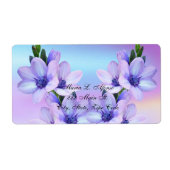 Address Return Labels紫色の花フローラ ラベル (正面)