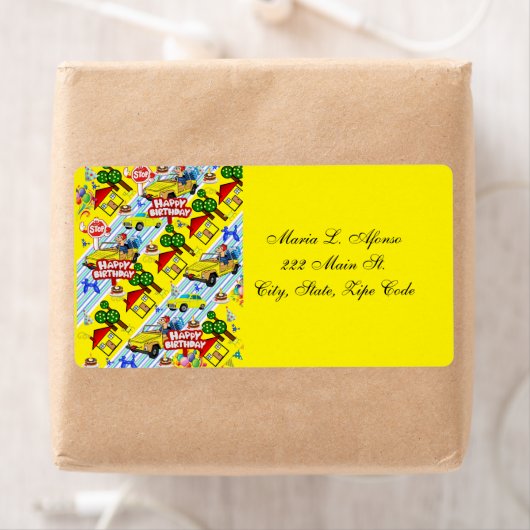 Address Return Labels Boysハッピーバースデー ラベル (インサイチュ)