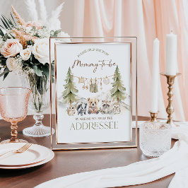 Addressee Woodland Adventure Boy Baby Shower ポスター