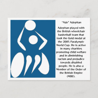 "Ade"車いすバスケットボールの選手、アデピタン ポストカード
