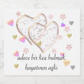 adece bir kez bulmak hayattnvn ashkh,パーソナライズされた , スパークリングワインラベル (シングルラベル)