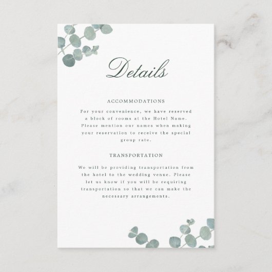 Adelaideの結婚エンクロージャカード エンクロージャーカード (正面)