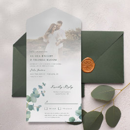 Adelaide結婚式招待状とポストカードRSVP オールインワン招待状
