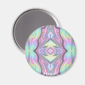 ADELAIDE~イエローグリーンとピンクパールデザイン マグネット (正面/裏面)