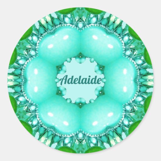 ADELAIDE ～明るい抽象芸術フラクタル模様～ ラウンドシール (正面)