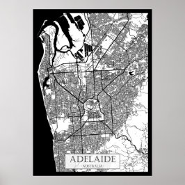 Adelaide Australia City Map ポスター