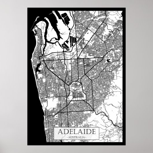 Adelaide Australia City Map ポスター (正面)