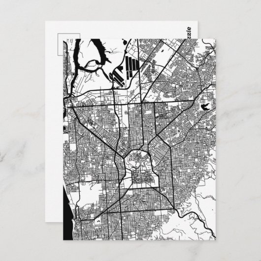 Adelaide Australia City Map ポストカード (正面/裏面)