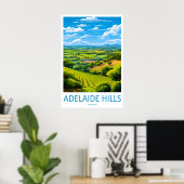 Adelaide Hills Park Travel Vintage Poster Ski ポスター (ホームオフィス)