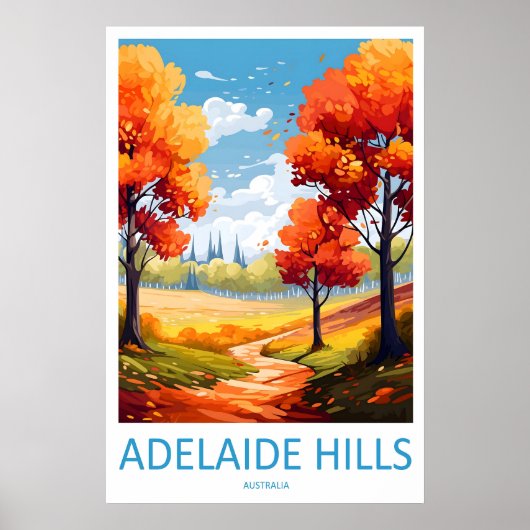 Adelaide Hills Vintage Travel Poster Ski National ポスター (正面)