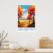 Adelaide Hills Vintage Travel Poster Ski National ポスター (キッチン)