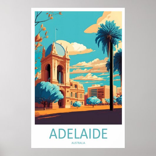Adelaide Park National Vintage Travel Poster Ski ポスター (正面)