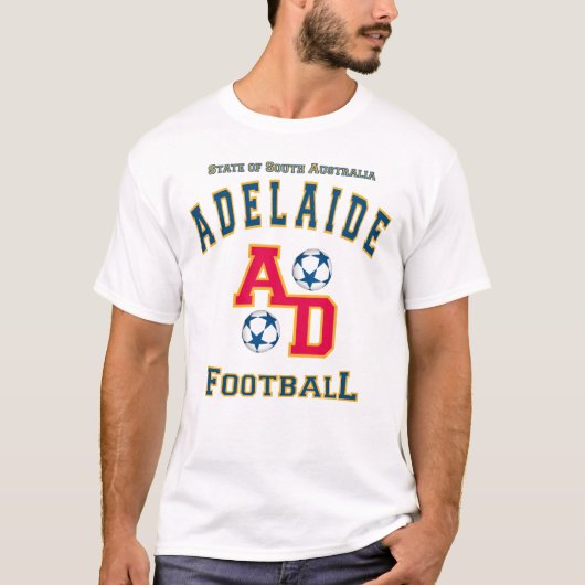 Adelaide, South Australia州，サッカー Tシャツ (正面)