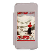 Adelbodenポスターを見落としている女性のスキーヤー Incipio iPhoneウォレットケース (フォリオ 正面)