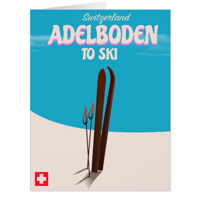 Adelboden スイス スキーの旅行ポスター (正面)