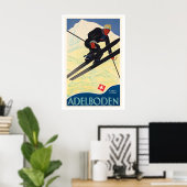 Adelboden Switzerland Vintage Ski Poster ポスター (ホームオフィス)